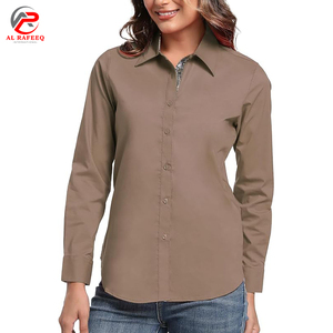 Camisa de contraste de manga larga de alta calidad para mujer con logotipo personalizado Camisa de dos tonos de moda - Product Image 3
