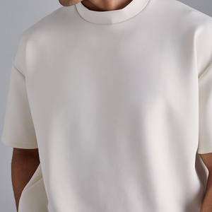 Camiseta de hombre con logotipo personalizado, peso pesado, 280gsm, cuello redondo, hombros caídos, ropa de calle de gran tamaño, camiseta para hombre, envío DDP - Product Image 3