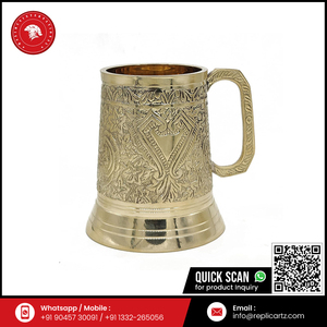 Ensemble de mugs en laiton gravés de qualité supérieure avec poignée |   Vaisselle de style médiéval vintage, cadeau, objet de collection, décoration, luxe, élégant - Product Image 6