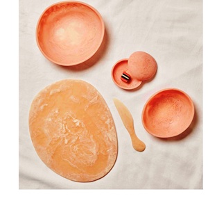 Bol et plat de service en résine écologique à succès, couleur orange, passe au lave-vaisselle, pour les fêtes, fabriqué en Inde - Product Image 4