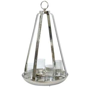 Candelabro de Metal para exteriores con acabado de Color plateado de alta calidad, decoración del hogar, farolillos de vela de Pilar rústico, Vintage barato - Product Image 1