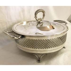 Casserole italienne vintage en acier inoxydable plaqué argent avec couvercle Cadeau de pendaison de crémaillère, accessoires de cuisine - Product Image 4
