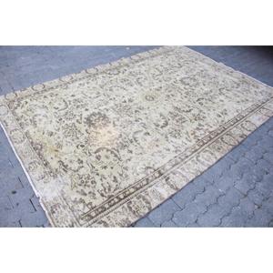 พรมวินเทจขนาดใหญ่ 6.1x8.9 ฟุต (187x272 ซม.) พรมลายแอ็บสแตรกสีน้ำตาลสไตล์ตุรกี - Product Image 3