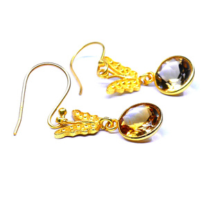Wholesale 925 Sterling Silver Butterfly Earrings with Citrine Gemstone Hanging <b>Gold</b> Plated Vintage Style <b>for</b> <b>Weddings</b> Parties - Product Image 4
