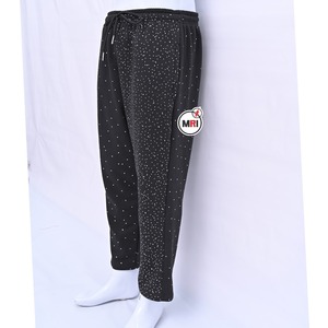 Haute qualité personnalisé femmes pantalons de survêtement rayé entièrement strass jambe ouverte Jogger pantalons de survêtement pour les femmes Street Wear pantalons de survêtement - Product Image 6