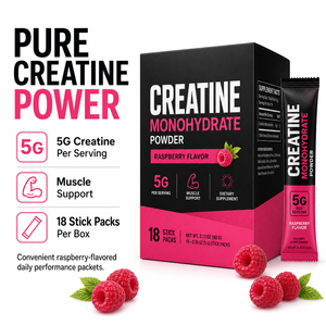 Creatina Micronizada en Polvo 5000mg Creatina + 1000mg Betaína + 500mg Taurina, Sabor Frambuesa, 18 Porciones, Envase en Barra - Product Image 4