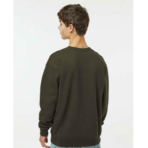 Nouveau design 100% coton pull couleur unie col rond surdimensionné sweats à capuche personnalisés hommes sweat - Product Image 3