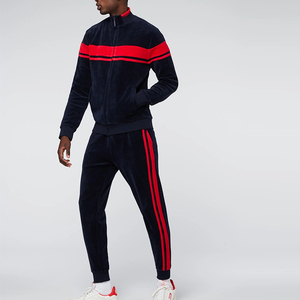 ชุดวอร์มผ้ากำมะหยี่สำหรับผู้ชายชุดวิ่งเข้ารูปเข้ารูปผ้ากำมะหยี่แฟชั่นดีไซน์แบบกำหนดเอง - Product Image 5