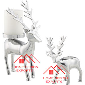 Latest <b>Christmas</b> and Easter Decor <b>Reindeer</b> Aluminium Wood Candle Holder Black Antique Finished Shape Candle Holder - Product Image 2