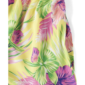 Mommy and Me Yellow Tropical Midi Vestido escalonado para mujer - Product Image 2