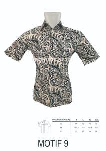 เสื้อบาติกแขนสั้นผู้ชายเสื้อแฟชั่นผ้าบาติกแขนสั้นพิมพ์ลาย - Product Image 2