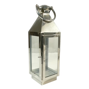 Support de pilier de bougie de grande lanterne en métal - Product Image 1