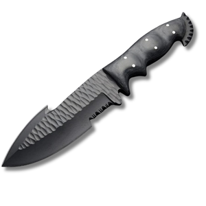 Couteau de chasse en acier inoxydable Couteau de chasse en plein air avec manche G10 avec gaine en cuir Multi-tool Résine Vente entière Noir Cote - Product Image 4