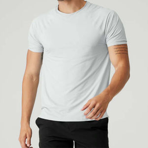 T-shirt athlétique 100% coton pour hommes de haute qualité à séchage rapide évacuant l'humidité à manches courtes haut de fitness pour les sports de course à pied - Product Image 6