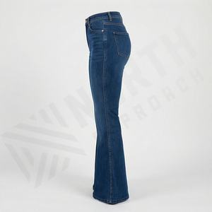 Jeans pour femmes de haute qualité, style vintage rétro, coupe droite évasée, respirant, séchage rapide, denim clair et foncé - Product Image 3