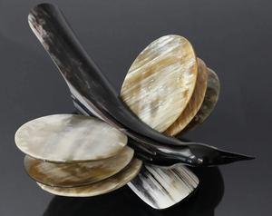 Posavasos de cuerno de vaca natural hechos a mano elegantes, posavasos rectangular ecológico para restaurante, oficina, hecho a mano para cualquier - Product Image 4