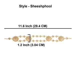 Indian Traditional Jewellery Gold Plated <b>Hair</b> <b>Accessories</b> Crystal Sheeshphool Bridal Mathapatti Indian Jewelry For Women - Product Image 3