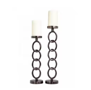 Bougeoir grand en métal de forme géométrique de vente chaude pour les centres de table de mariage et les décorations pour la maison - Product Image 2