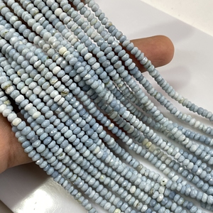 Perles en forme de rondelle à facettes en opale bleue perles en gros de pierres précieuses naturelles pour la fabrication de bijoux - Product Image 5