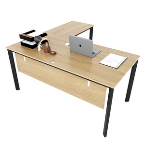 Escritorio Ejecutivo Minimalista en Forma de L con Patas Ovaladas de Hierro de Lujo (HBOV043) - Product Image 2