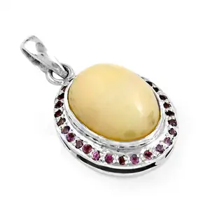 จี้รูปไข่ชุบเงิน 925 ประดับพลอยโกเมน  แบบปรับแต่งได้ สไตล์ศาสนา สำหรับผู้หญิง  พร้อมด้วยหัวใจเพชรออนิกซ์ - Product Image 3