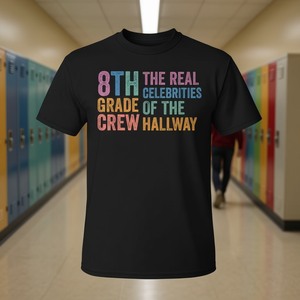 เสื้อยืดทีมชั้นมัธยมศึกษาปีที่ 8 ลายคนดังในหอเรียน เสื้อผ้าส่งเสริมการขายสำหรับนักเรียน - Product Image 3