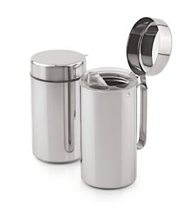 Kitchen Cooking Oil Container Set Metal Flip Top Lid & Drip Free Pour Spout Metal Oil Dispenser & Storage - Product Image 2