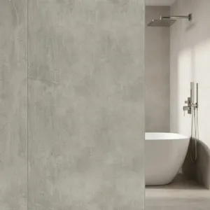 Carrelage de sol gris effet calcaire lumineux Arkitea italien de haute qualité 600 x 600 mm, aspect marbre, antibactérien, pour intérieur de villa moderne - Product Image 1
