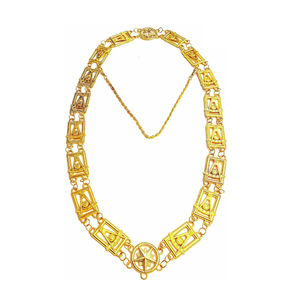 Usine Vente Chaude Conception Solide Maçonnique Regalia Grand Maître Grand Rang Officier Chaîne Collier Or Couleur Meilleure Qualité OEM ODM - Product Image 2