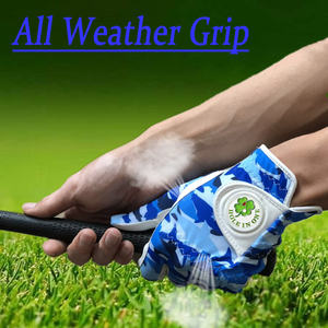 Guantes de golf de piel de oveja personalizables de alta calidad Empuñaduras de mano protegidas contra rayos UV Mezcla de colores Logo Impresión de cuero genuino para mano - Product Image 4