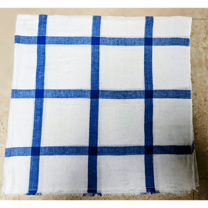 Thiết Kế Sang Trọng Của Người Đàn Ông Của Viscose Khăn Linen Khăn Choàng Hijab Mô Hình Ca rô Jacquard Kỹ Thuật Thân Thiện Với Môi Thoáng Khí 120x120cm - Product Image 2