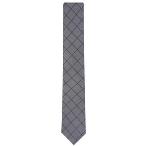 Cravatta da uomo Alfani con stampa a rombi grigia, taglia regolare, in seta e poliestere, stile casual-formale - Product Image 1