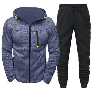 Nuevo traje deportivo de primavera y otoño para hombre, sudaderas con capucha transpirables + Pantalones, sudadera cálida, chándal para invierno, conjunto deportivo masculino - Product Image 5