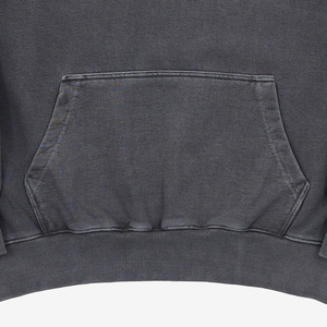 เสื้อมีฮู้ดสำหรับผู้ชายผ้าฝ้าย100% 400 GSM สีดำล้างน้ำได้แบบกรดว่างเปล่ามีฮู้ดแบบสวมหัวสำหรับฤดูหนาว - Product Image 3