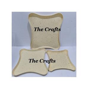 Plateau de service en fer au design magnifique, qualité supérieure, lot de 3 tailles différentes, plateau à nourriture pour occasions spéciales - Product Image 1