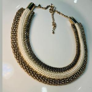 Custom Made <b>Glass</b> Beaded Layered Necklaces Made with <b>Glass</b>, Bone and Metal Beads Ideal for Fashion Jewelry Stores in Blue Beads - Product Image 6