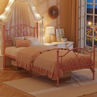 Vente directe fabricant – Cadre de lit double en métal OEM personnalisé avec tête de lit haute – Moderne, réglable et durable pour chambre à coucher
