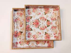 Nouveau style plateaux finis en émail haut Table plateaux de service en bois décoratifs ensemble taille personnalisée conception plateau d'ustensiles de cuisine avec Logo - Product Image 2