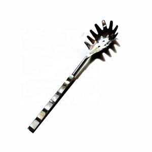 MOP Poignée En Acier Inoxydable Pâtes Cuillère De Service argent Fourchette À Pâtes Spaghetti Serveur Passoire Cuillère De Service - Product Image 1