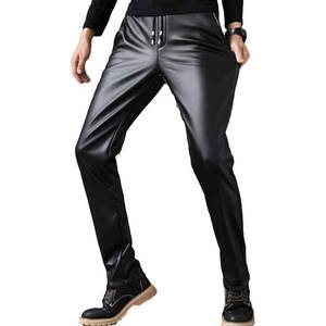 Meilleure vente pantalon en cuir professionnel coupe ajustée toile respirante de haute qualité couleur noire personnalisée - Product Image 2