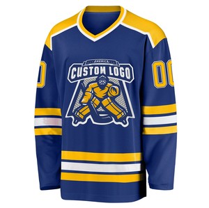 Jersey de Hockey sobre Hielo Personalizado con Impresión por Transferencia de Calor, 100% Poliéster, Antibacterial, Transpirable, de Secado Rápido, OEM, Venta al Por Mayor - Product Image 5