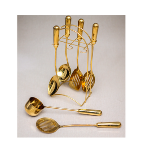 Cuchara para servir cena de latón, utensilio para cocinar alimentos, 6 piezas para bodas, restaurantes, cucharón usado, cuchara de cocina, el mejor precio - Product Image 1