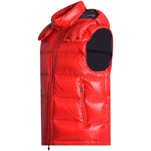 Blouson bombardier chaud d'hiver pour hommes sans manches en toile enduite imperméable avec logo personnalisable vente en gros - Product Image 3