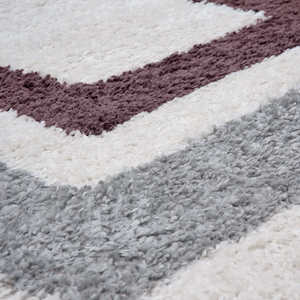 Netline Home Moodi Shaggy <b>Grey</b>/Purple Rectangle Hallway <b>Rug</b> for <b>Bedroom</b> Living Room Teen Spaces - Product Image 3