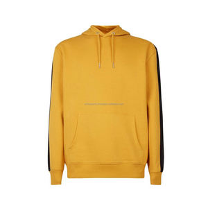 Sweat à capuche personnalisé pour hommes en coton épais patchwork, fermeture éclair de couleur contrastée, sweat à capuche imprimé, OEM/ODM disponible - Product Image 5