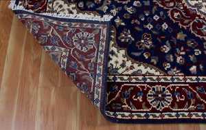 พรมปูพื้นแบบผูกปม สีฟ้าแบบตุรกี พรมขนสัตว์เปอร์เซียทอมือ สำหรับห้องนอน โรงแรม ร้านอาหาร พรมปักลาย - Product Image 5