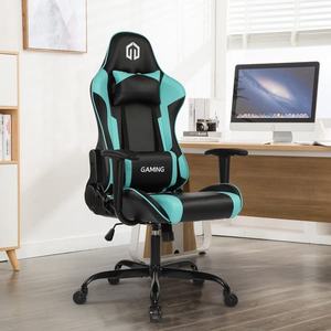 Sillón de Oficina Ergonómico de una Pieza para Videojuegos y Carreras, Cómodo, de Tela Sintética - Product Image 4