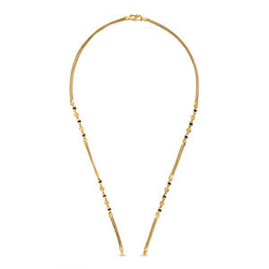 Mangalsutra plaqué or avec perles et diamants - Bijou ethnique religieux pour mariage, cadeau - Product Image 2