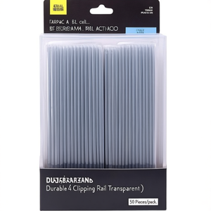 Durable A4 Clipping Rail Transparent Plastic 50 Pieces/Pack - Product Image 2
