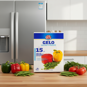 GELO Ensemble de 15 sacs de congélation transparents bleus 29x42 cm avec attaches Modèle 504084 - Product Image 3